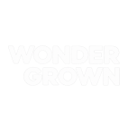 Logotipo oficial de WONDER GROWN en blanco con fondo transparente